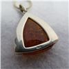 Image 7 : 925 & Amber jewellery lot.  Includes pendant on chain and pair of clip on earrings