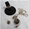 Image 1 : 925 & Brown stone (Smokey Topaz??) jewellery lot - see description and photos