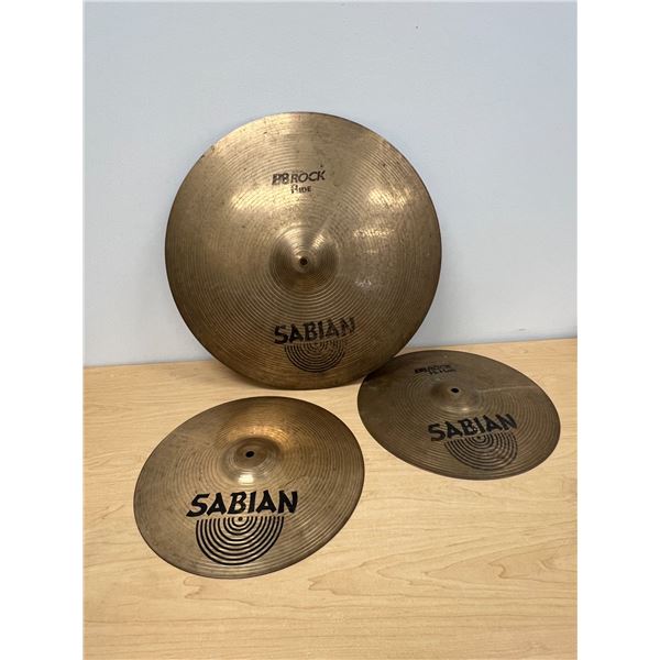 3 Sabian Drum Cymbals - see photos for size/details