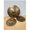 Image 1 : 3 Sabian Drum Cymbals - see photos for size/details