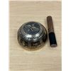 Image 3 : Hand Hammered Acid Etched Brass Singing Bowl with Striker 4"