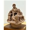 Image 4 : Edy Cherniack Terracotta Sculpture (Family Scene on Wooden Base) Base: 8x6" & 11"T