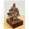 Image 6 : Edy Cherniack Terracotta Sculpture (Family Scene on Wooden Base) Base: 8x6" & 11"T