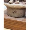 Image 7 : Edy Cherniack Terracotta Sculpture (Family Scene on Wooden Base) Base: 8x6" & 11"T
