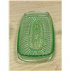 Image 6 : 3 Pc Green Depression Glass - mixed lot - Kellogg's Bowl - Tray approx 9.5" (see photos)