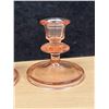 Image 3 : 2 Pink Depression Glass Candle Holders 3.5"T