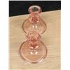 Image 4 : 2 Pink Depression Glass Candle Holders 3.5"T