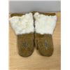 Image 1 : Leather Beaded with Fur Gauntlet Mitts - Approx: 15.5" long; 4.5" palm - like a M/L mens fit
