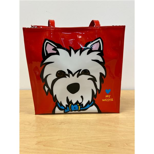 Marc Tetro (Montreal) Westie Dog Vinyl Tote Bag - Approx: 14.5"W 14.5"T