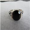 Image 4 : 925 Ring with black stone.  Beautiful heavy ring, approx size 8.  Marked 925