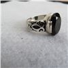 Image 5 : 925 Ring with black stone.  Beautiful heavy ring, approx size 8.  Marked 925