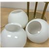 Image 8 : AS IS Brass Table Lamp with Glass Globes (one globe is wrong, see photos) 23.5"T