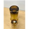 Image 6 : 2 Vintage Yellow Bamboo Style Art Glass Vases - tallest 10"