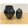 Image 1 : 2 Signed Studio Art Pottery Vessels / Vases - taller 6.5"