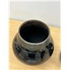 Image 3 : 2 Signed Studio Art Pottery Vessels / Vases - taller 6.5"