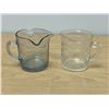 Image 1 : 2 Vintage Embossed Glass Tri-Spout Measuring Cups
