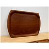 Image 3 : 2 Teak Wood Serving Trays - larger approx: 19.7 5x 9.75"