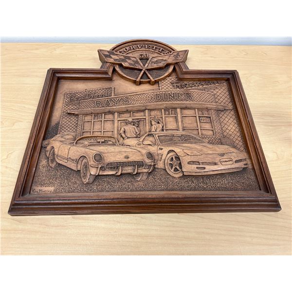 Kim Murray Chevrolet Corvette 50th Anniversary Wall Art - Approx: 20.25x19.5"