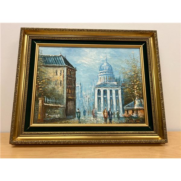 Original Impasto Paris Street Scene - great colors and textures - frame 20.75x16.5"