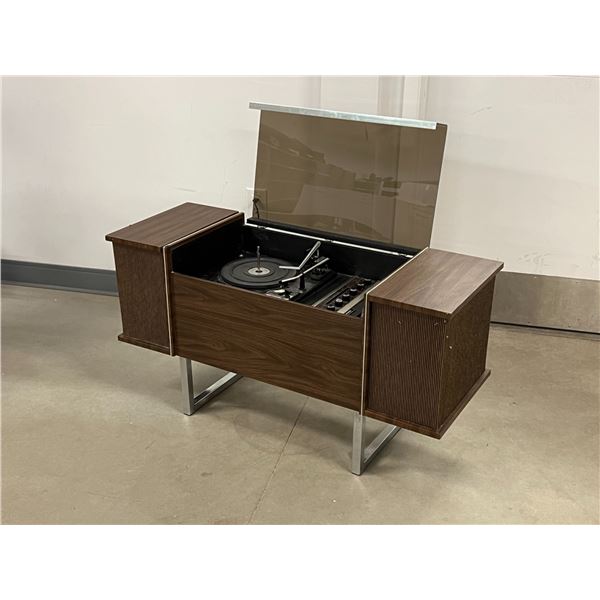 AS IS Silvertone / Garrard Compact Stereo Console Detachable Speakers