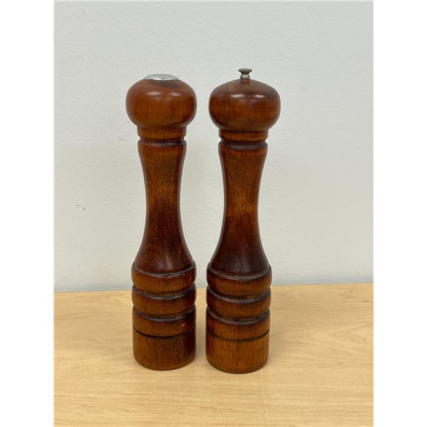 12" Baribocraft Wooden Pepper Mill and Salt Shaker