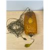 Image 4 : Vintage Orange Glass Hanging Chain Swag Lamp - Approx: 16 x 6.5" - see all photos