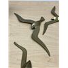 Image 2 : 3 Brass Birds in Flight Wall Décor - Largest wingspan 14.25"