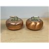 Image 1 : 2 Vintage Copper (Canada) Curling Rock Ashtrays 6" - see all photos