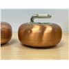 Image 3 : 2 Vintage Copper (Canada) Curling Rock Ashtrays 6" - see all photos