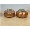 Image 4 : 2 Vintage Copper (Canada) Curling Rock Ashtrays 6" - see all photos