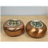 Image 5 : 2 Vintage Copper (Canada) Curling Rock Ashtrays 6" - see all photos