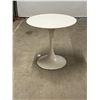 Image 1 : Mid Century Metal Tulip Base Table - Smaller - Approx: 29.5"W 29"T (see photos)
