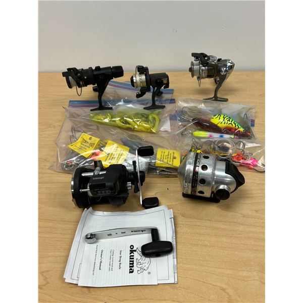 5 Fishing Reels and Tackle - Shimano / Okuma / Abumatic - see all photos