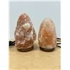 Image 1 : 2 Rock Salt Lamps - Taller 9.5" - need small bulbs - not tested