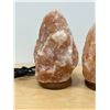 Image 2 : 2 Rock Salt Lamps - Taller 9.5" - need small bulbs - not tested