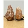 Image 4 : 2 Rock Salt Lamps - Taller 9.5" - need small bulbs - not tested