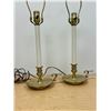 Image 1 : 2 Stiffel Brass Candle Stick Table Lamps (no shades) - Working 22" tall