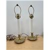 Image 2 : 2 Stiffel Brass Candle Stick Table Lamps (no shades) - Working 22" tall