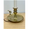 Image 5 : 2 Stiffel Brass Candle Stick Table Lamps (no shades) - Working 22" tall
