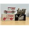Image 1 : 2 Metal Coin Banks - One Lennox Truck and one Train Engine - see all photos