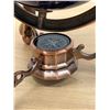 Image 3 : Inlaid Stone Globe w/compass in Copper Stand - Approx: 10"W 10"T