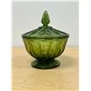 Image 1 : Mid Century Heavy / Thick Art Glass Candy Dish - Approx: 6"W 7"T
