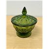 Image 2 : Mid Century Heavy / Thick Art Glass Candy Dish - Approx: 6"W 7"T