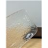 Image 5 : Mid Century Sere Wood & Heavy Textured Glass Snack Trays - glass 10.5x6.5"