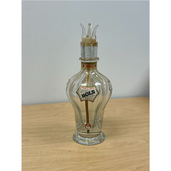 Vintage Bols 4 Chamber Glass Liquor Bottle 13"T