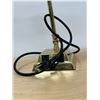 Image 7 : Adjustable Green Glass Shade Bankers Lamp with 2 Outlets - 10"W 14"T
