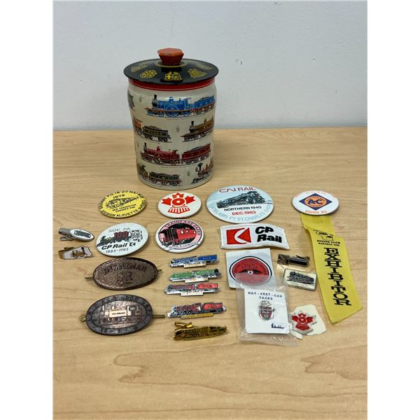 Railway Tin and Collectibles CPR CNR and similar - Tie Clips/Cuff links / Badges etc. see all photos