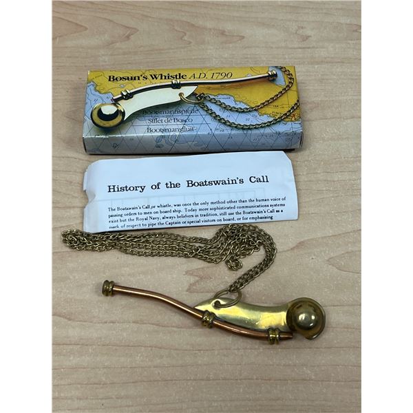 Bosun's Whistle / Boatswain's Call with Box and papers - see photos