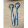 Image 3 : Large Dansk JHQ Metal Salad Bowl and Serving Spoon/Fork - bowl: 16x11"