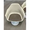 Image 4 : 4 Vintage Fiberglass Armchairs on Metal Tulip Bases - see all photos